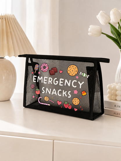 Emergency Snacks Mesh Zipper Pouch