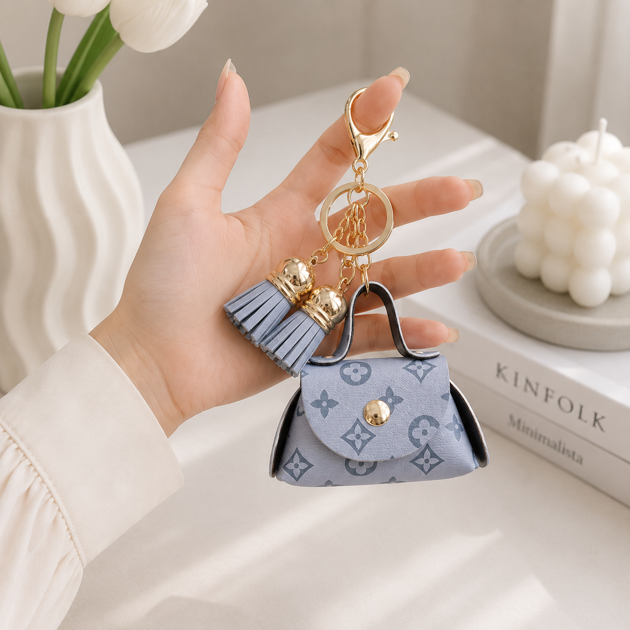 Mini Flower Bag Charm Keychain