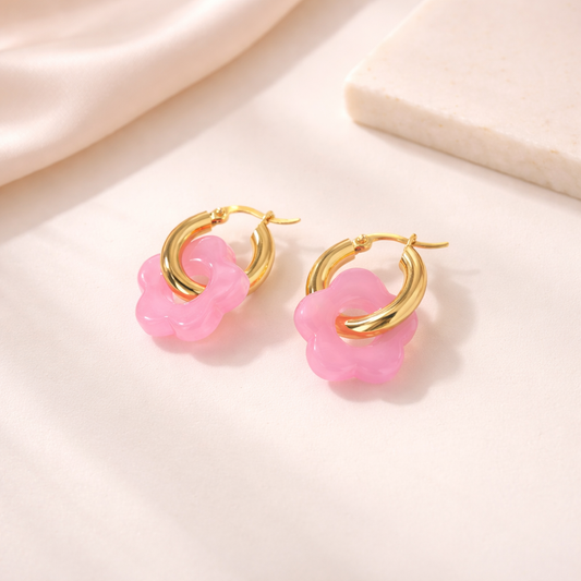 Bloom Hoops Earrings ( 8 colors available )