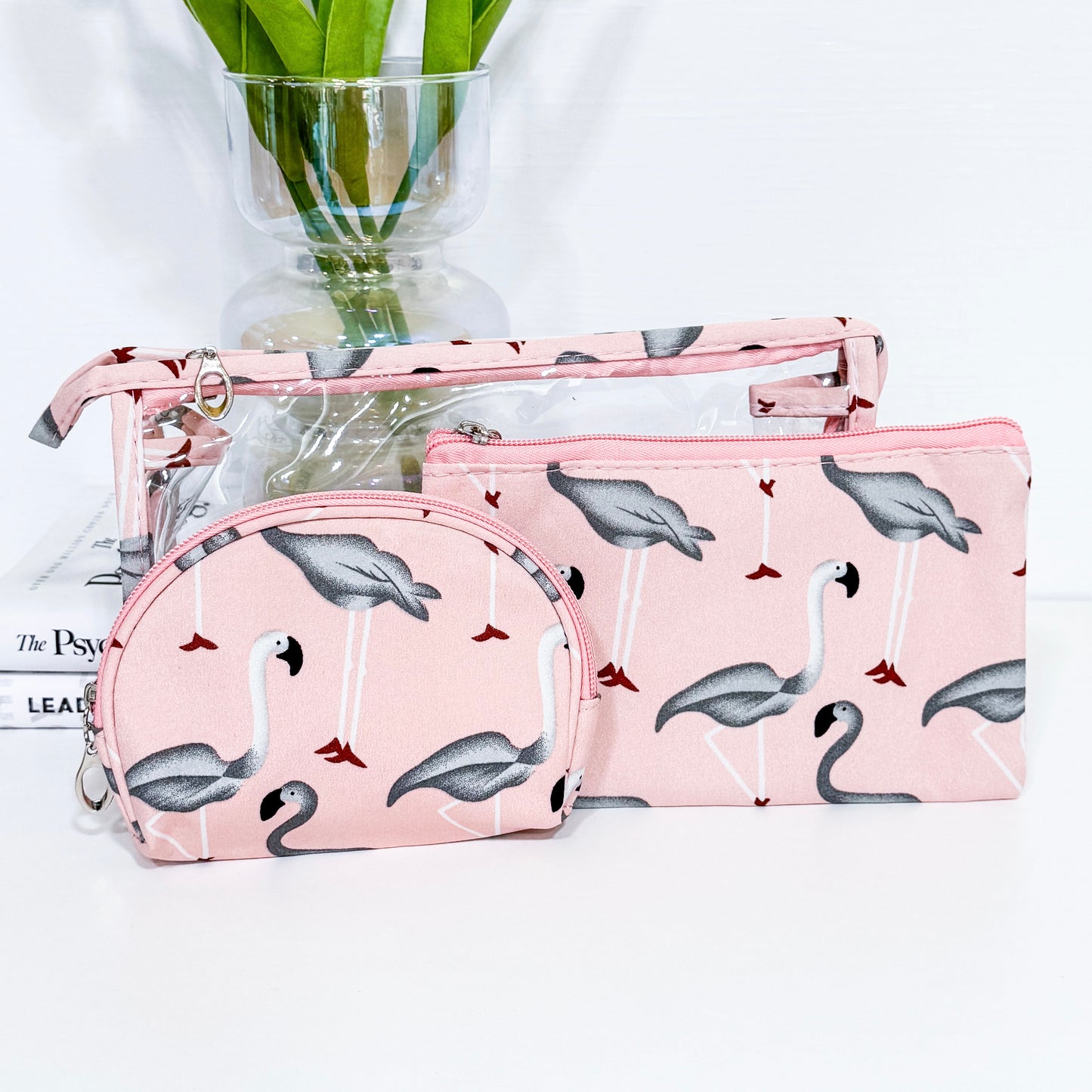 FLAMINGO MAKEUP BAGS SET ( 7 Color Available  )