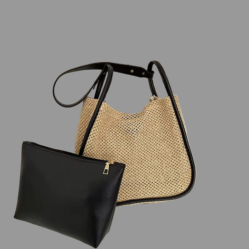 City Girl Woven Shoulder Bag Set