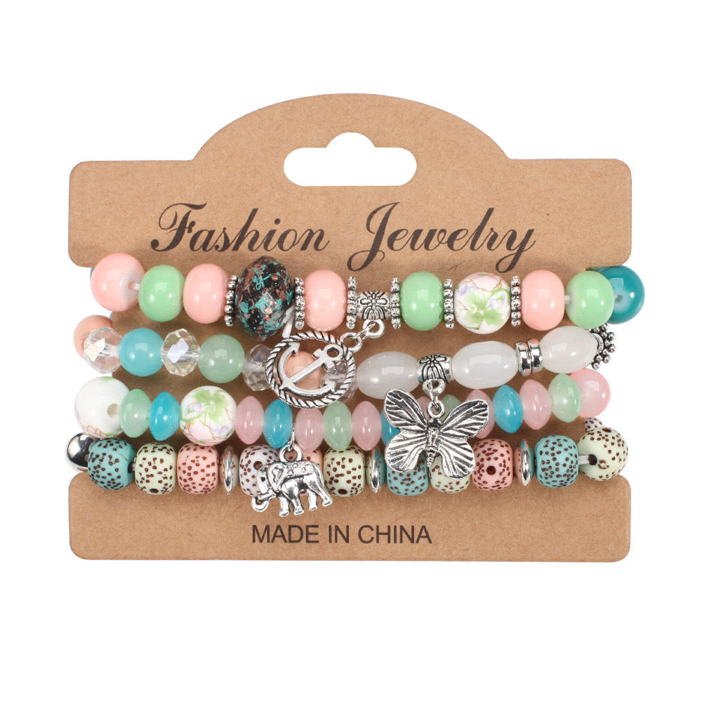 Butterfly Crystal Layered Bracelets ( 3 colors available )