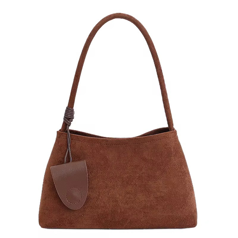 Suede Baguete Shoulder Bag