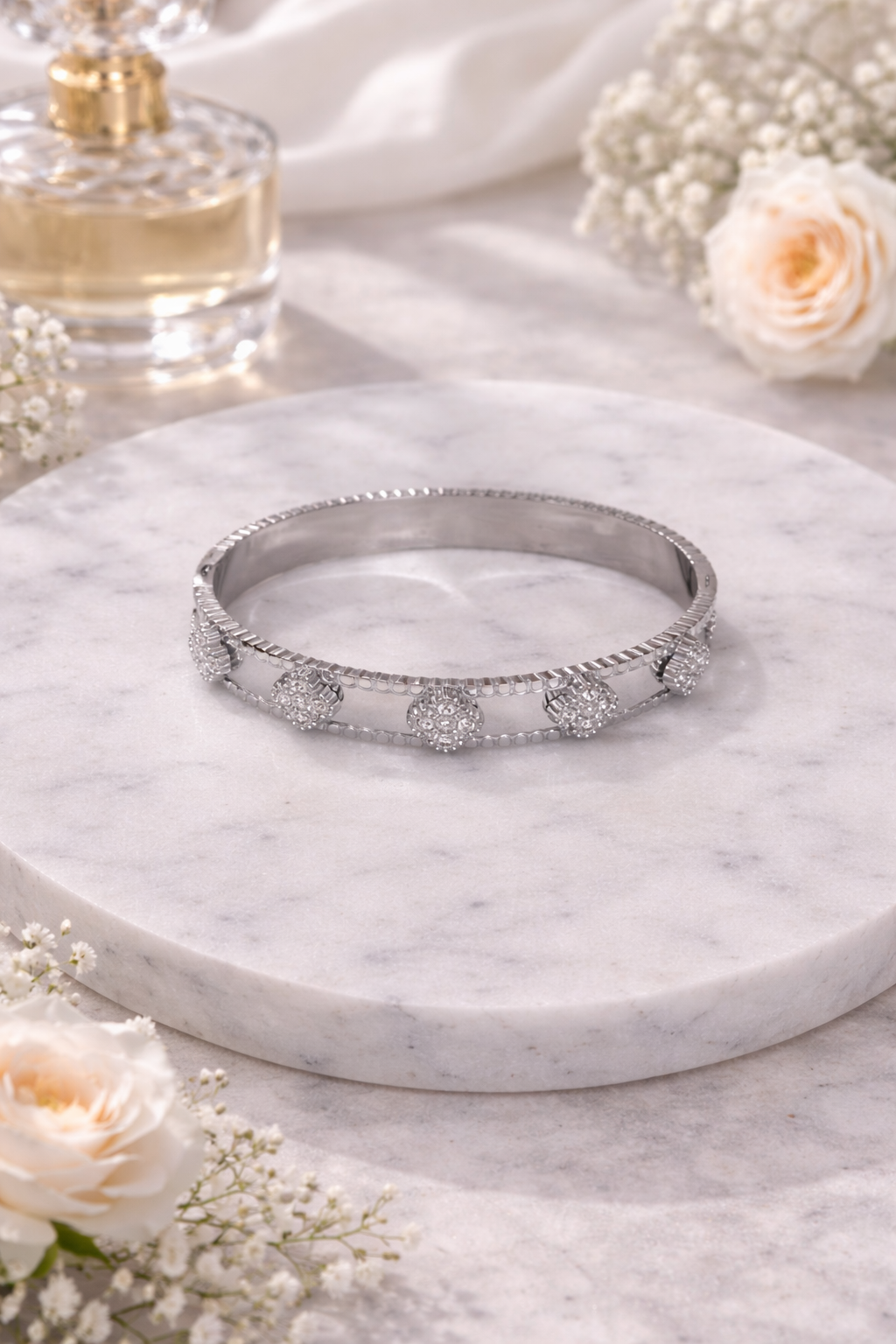 Rosette Bangle Bracelet