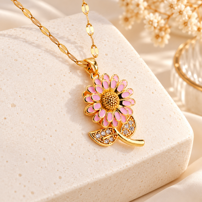 Sweet Sunflower Pendant Necklace