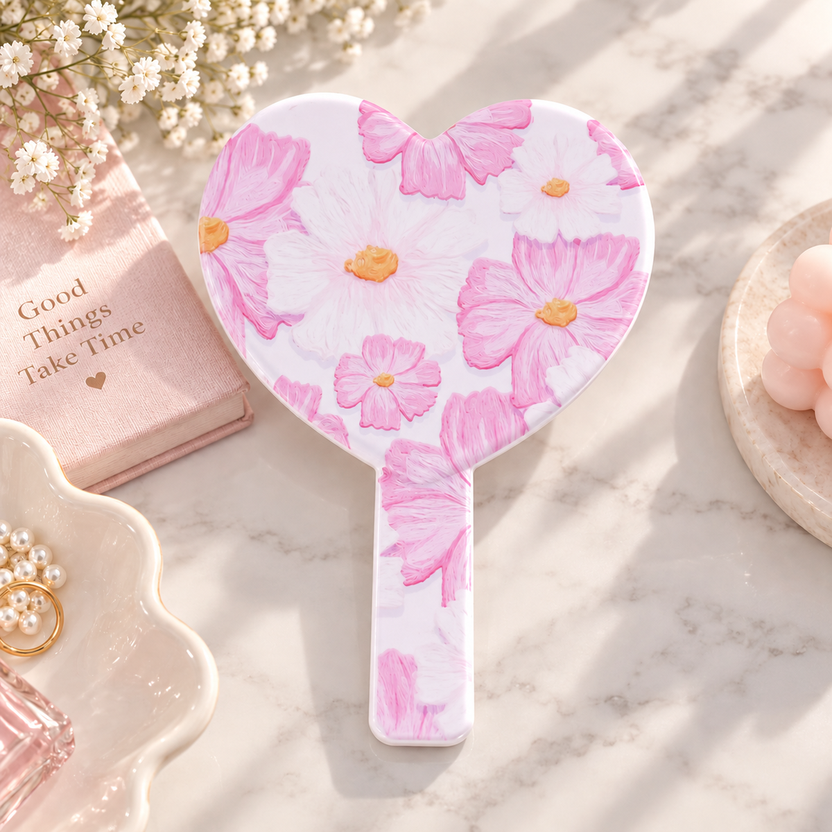 Heart Shaped Handheld Mirror