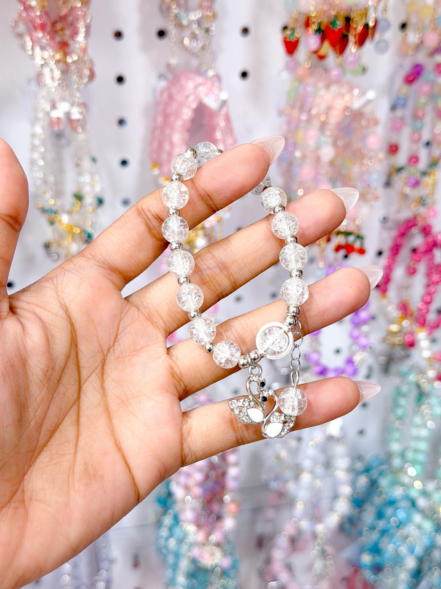 Dolphin & Swan Lucky Charm Beaded Bracelets