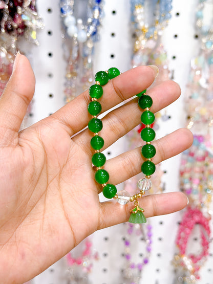 Dreamy Green Lucky Charm Beaded Bracelet