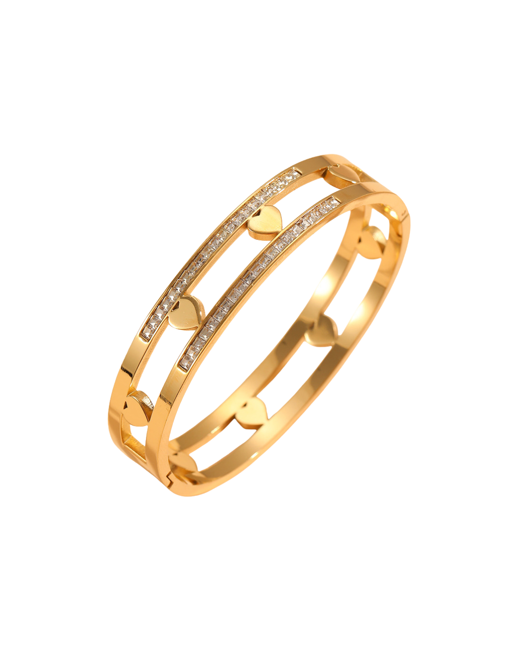 Two Heart Band Bangle