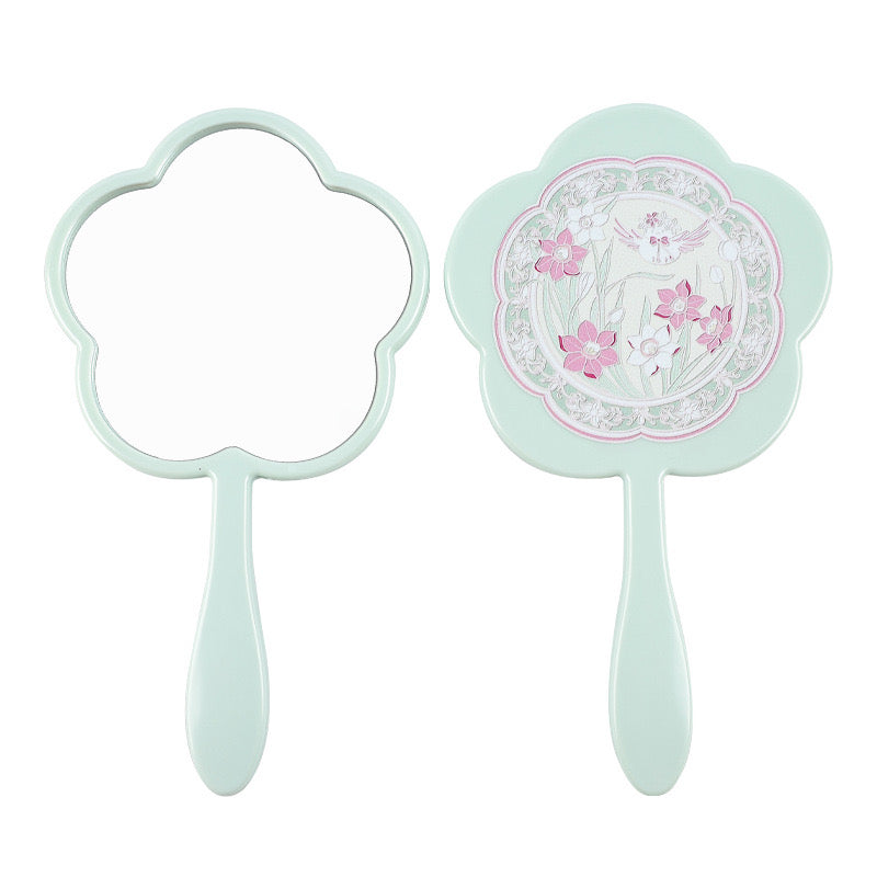 Vintage Floral Flower Shaped Handheld Mirror