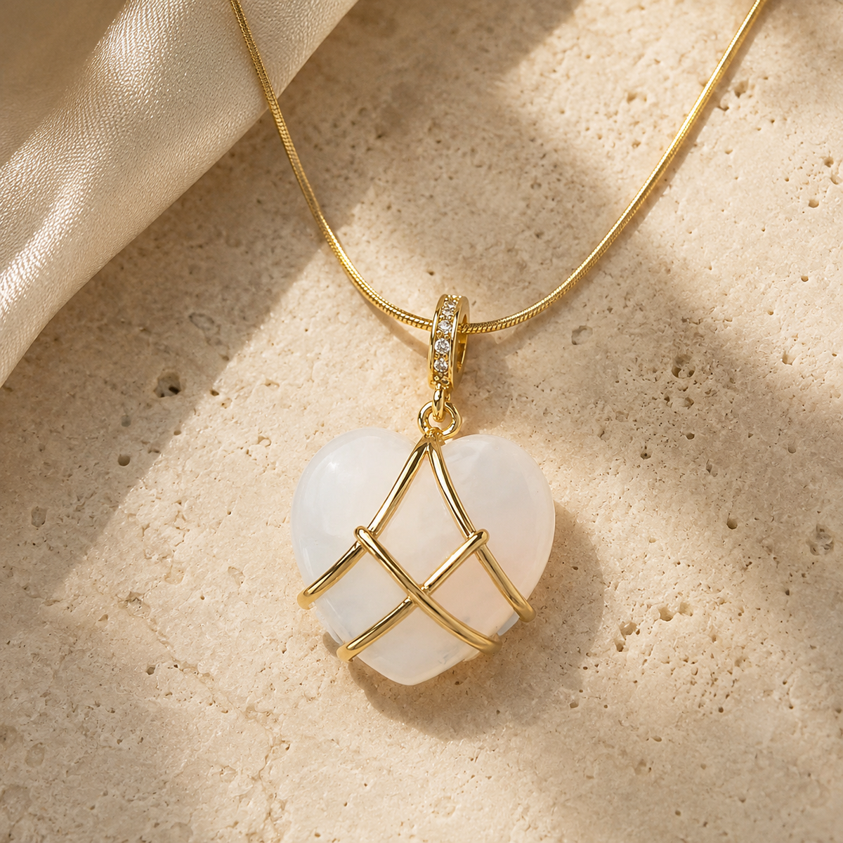 Love Wrapped Heart Pendant Necklace
