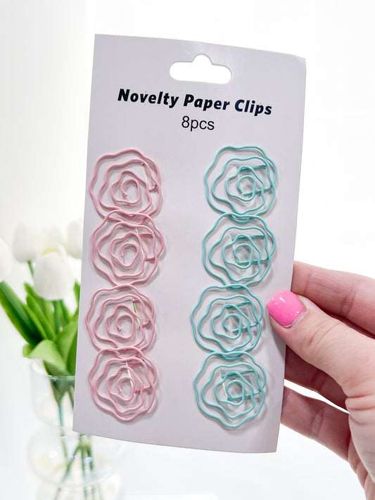 Rose Paper Clips ( 8 pcs )