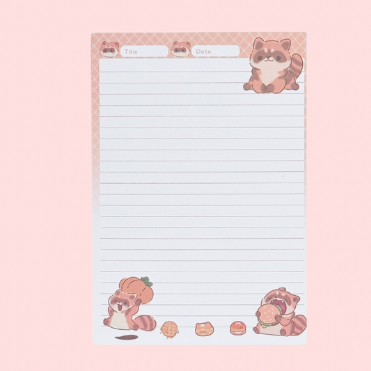 Racoon Burger Memo Pad