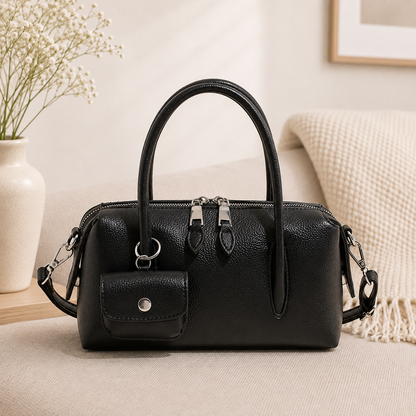 Barrel Satchel Bag with Coin Pouch