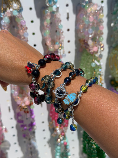 Ocean & Galaxy Dreams Lucky Charm Beaded Bracelet