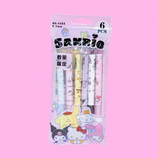 Cartoon Friends  Pens - 6 pcs