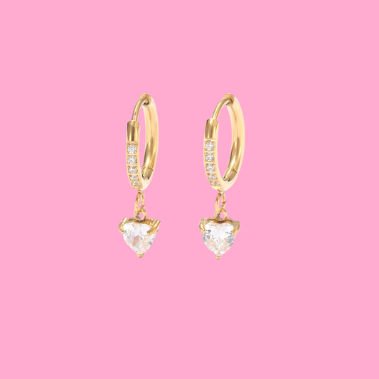 Rhea Huggie Paved Earrings | B-277
