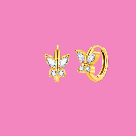 Mini Butterfly Huggie Hoops | B-76