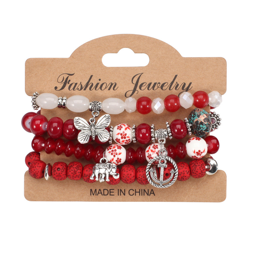Butterfly Crystal Layered Bracelets ( 3 colors available )