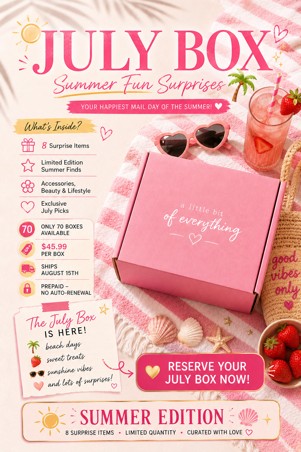 A Little Bit Of Everything - Prepaid Subscription Box | JULY BOX
