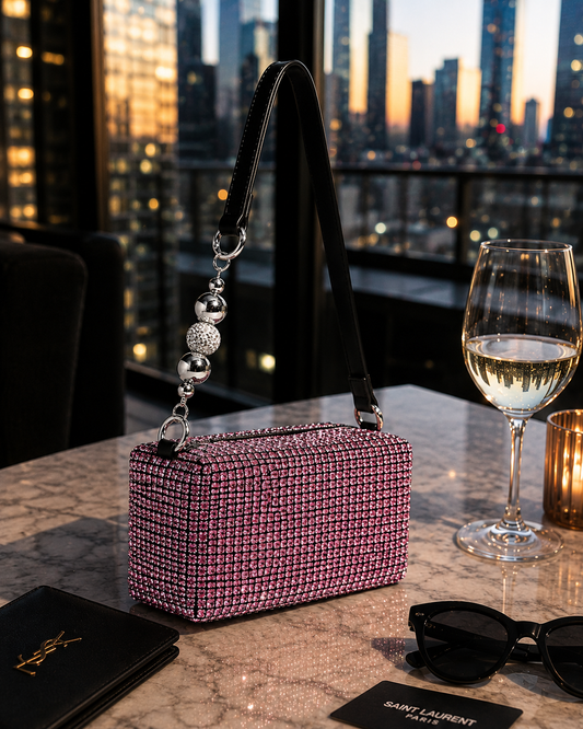 City Lights Rhinestone Shoulder Bag