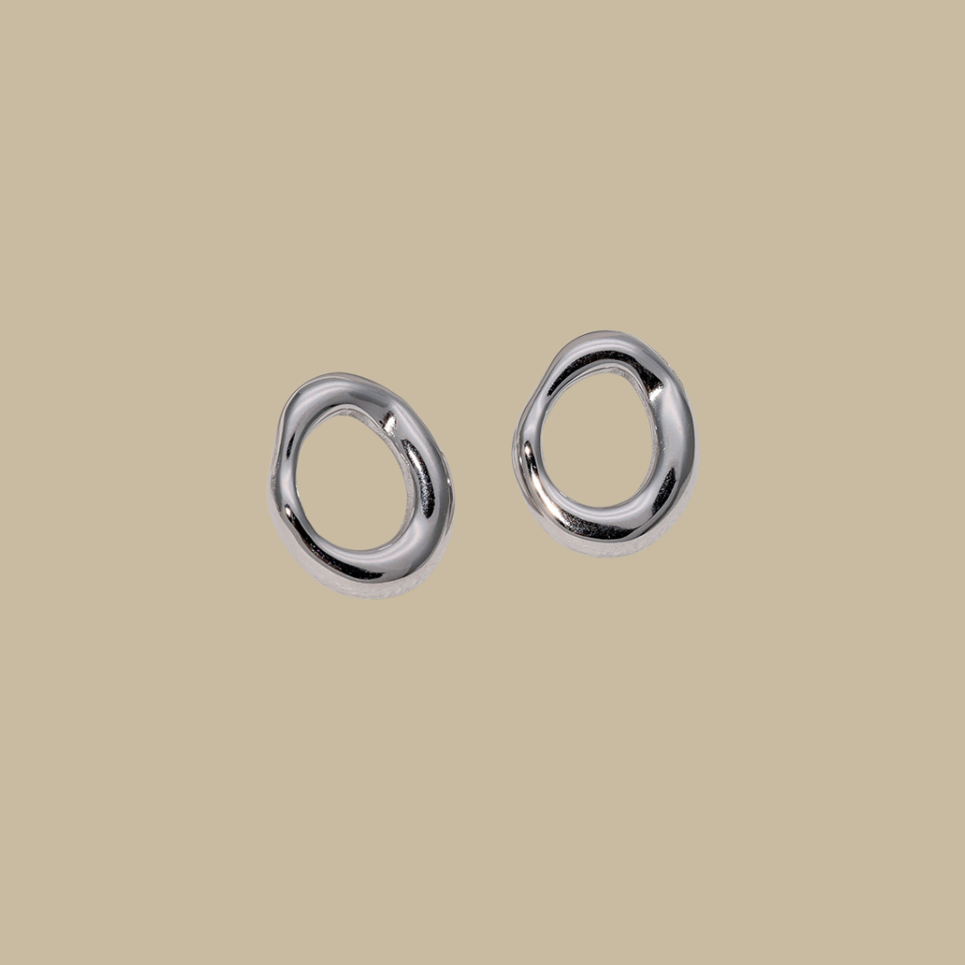 Open Circle Stud Earrings