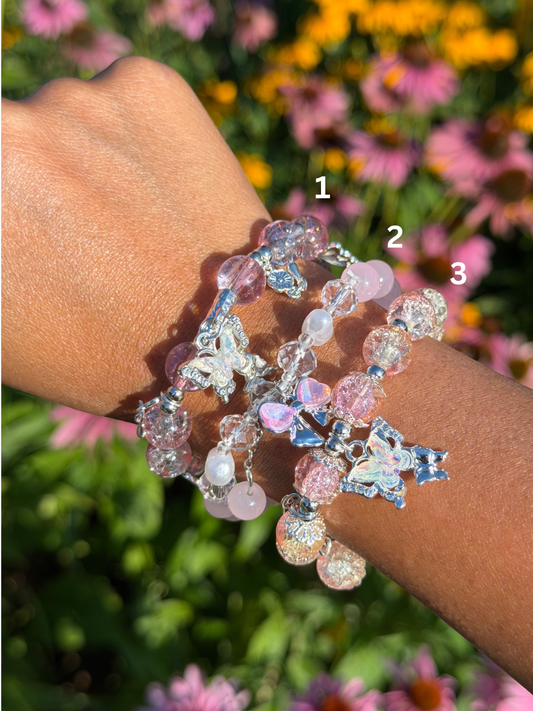 Blush Flutter Charm Bracelet