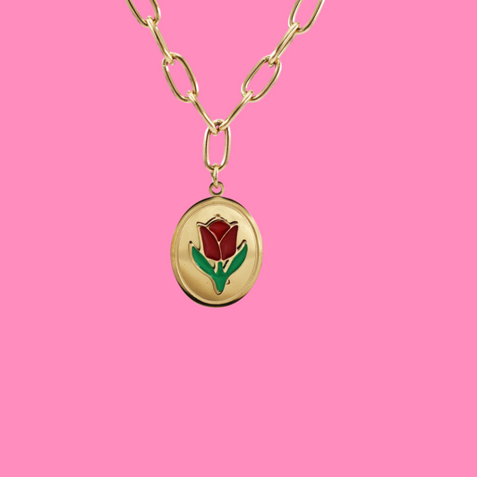 Red Tulip Necklace