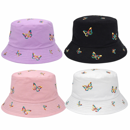 Rainbow Butterfly Bucket Hats ( Reversible)
