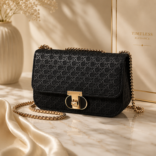 Classic Weave Chain Crossbody Bag ( Available in 3 colors )
