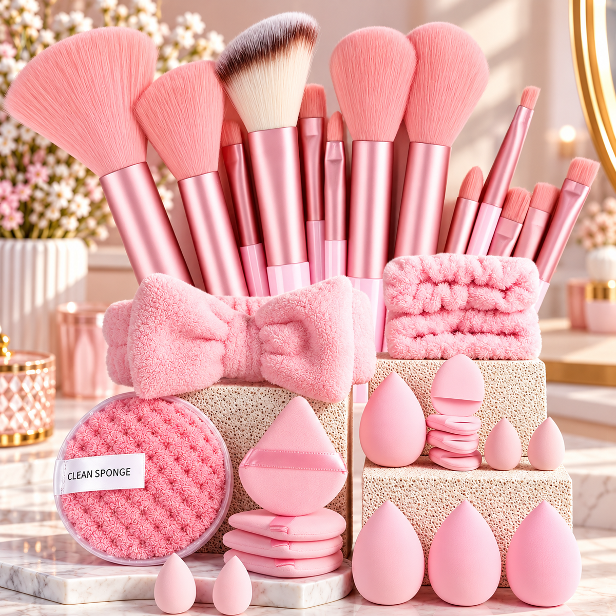 33-Piece Ultimate Makeup Brush & Beauty Essentials Set
