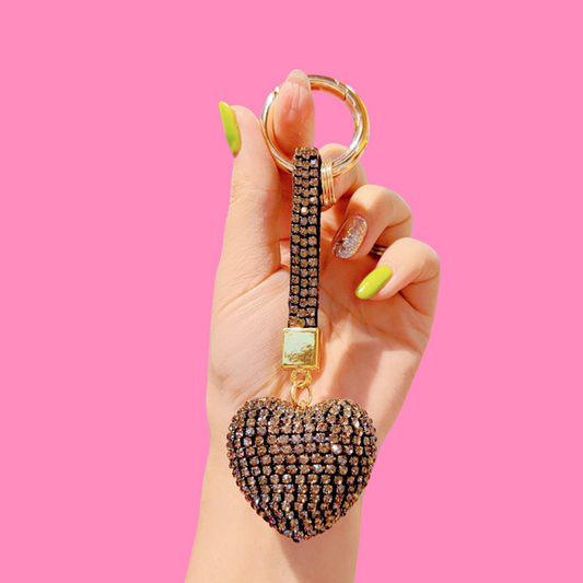 Crystal Heart Bag Charms ( 6 Colors )