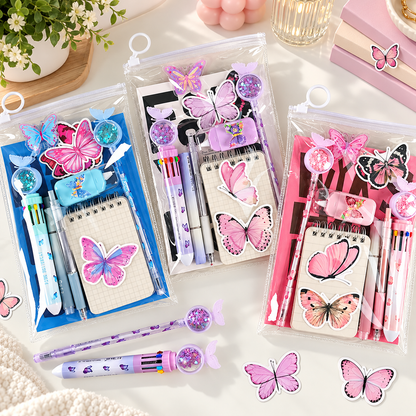 Butterfly Stationery Gift Set – Pens, Notebook & Accessories