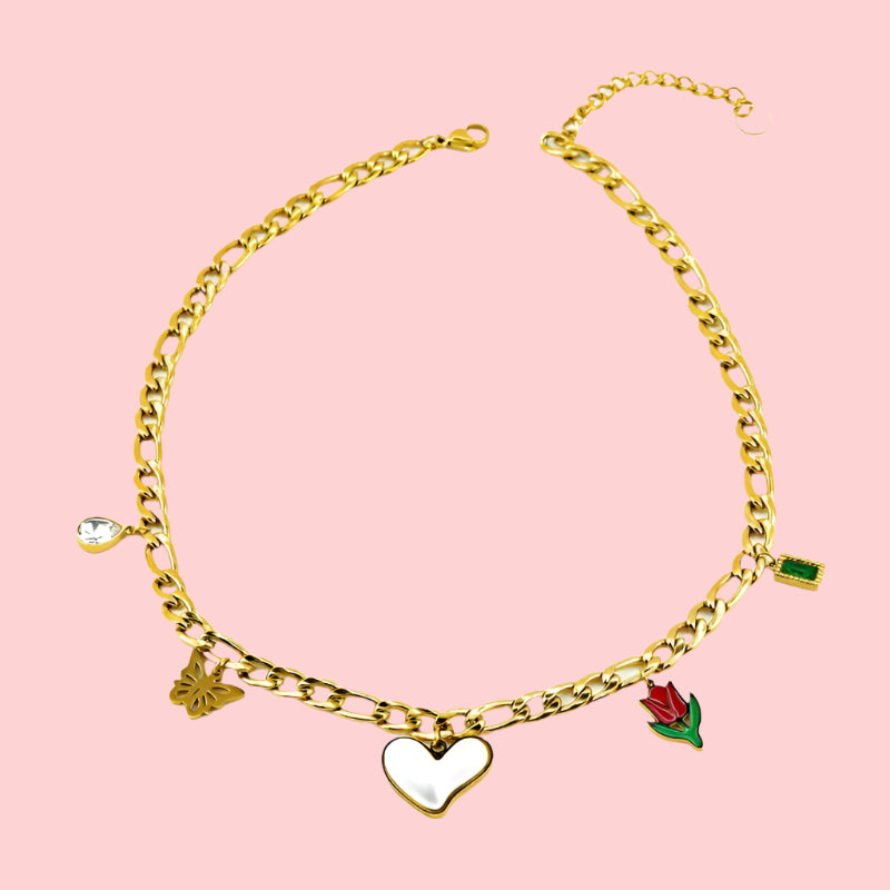 Heart & Tulip Necklace