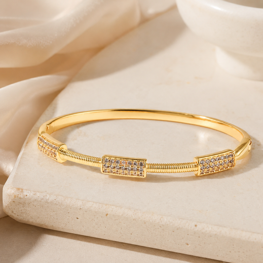Pavé Crystal Bar Bangle Bracelet