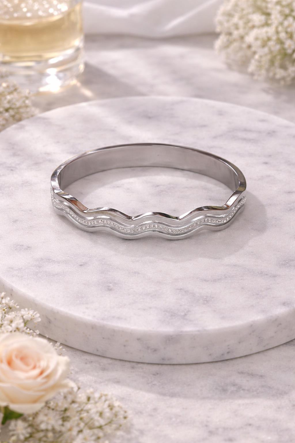 Celeste Wave Bangle Bracelet