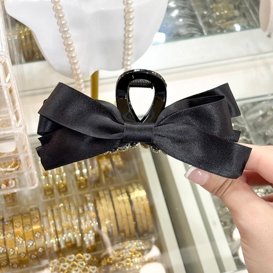 Black Hair Bow Claw Clip