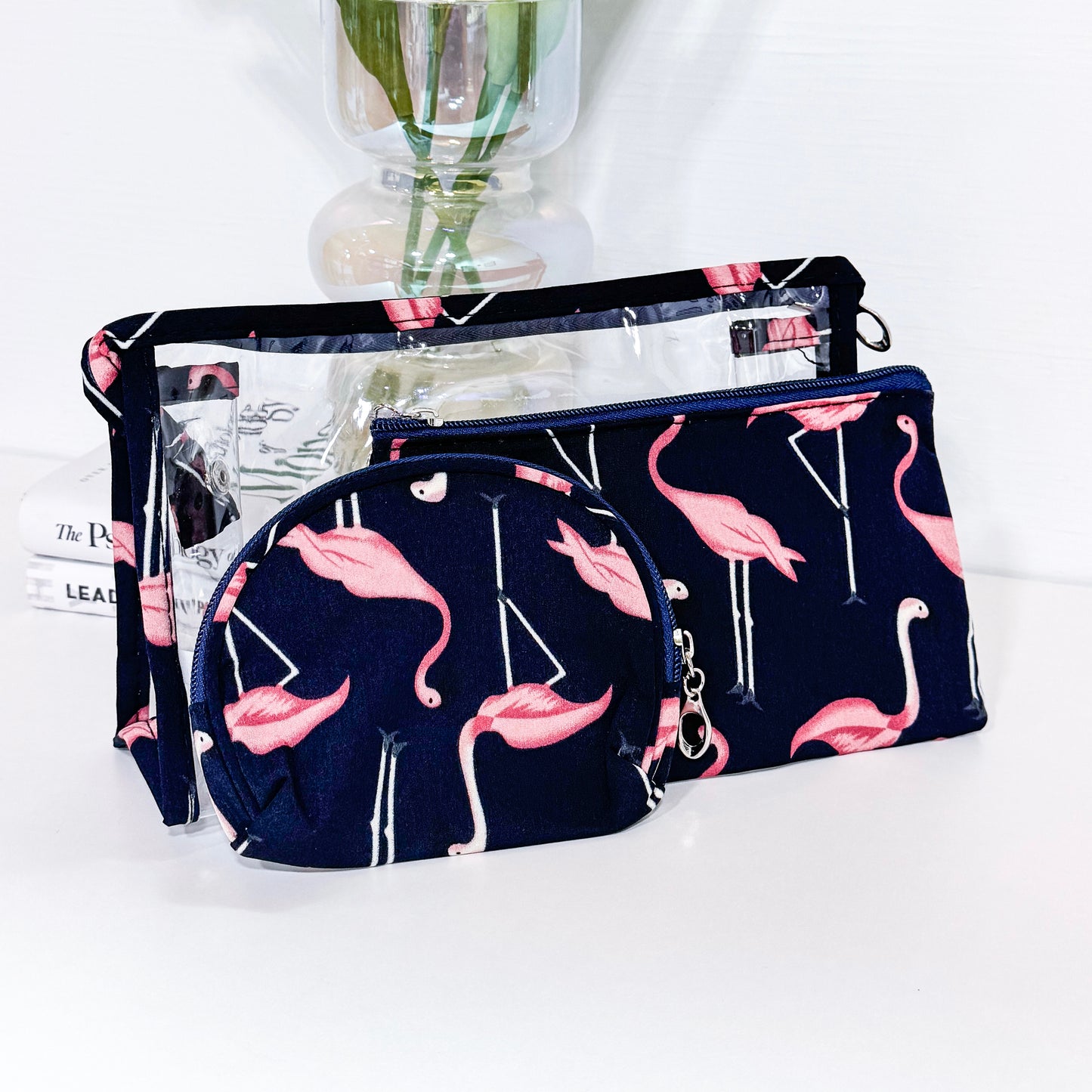 FLAMINGO MAKEUP BAGS SET ( 7 Color Available  )