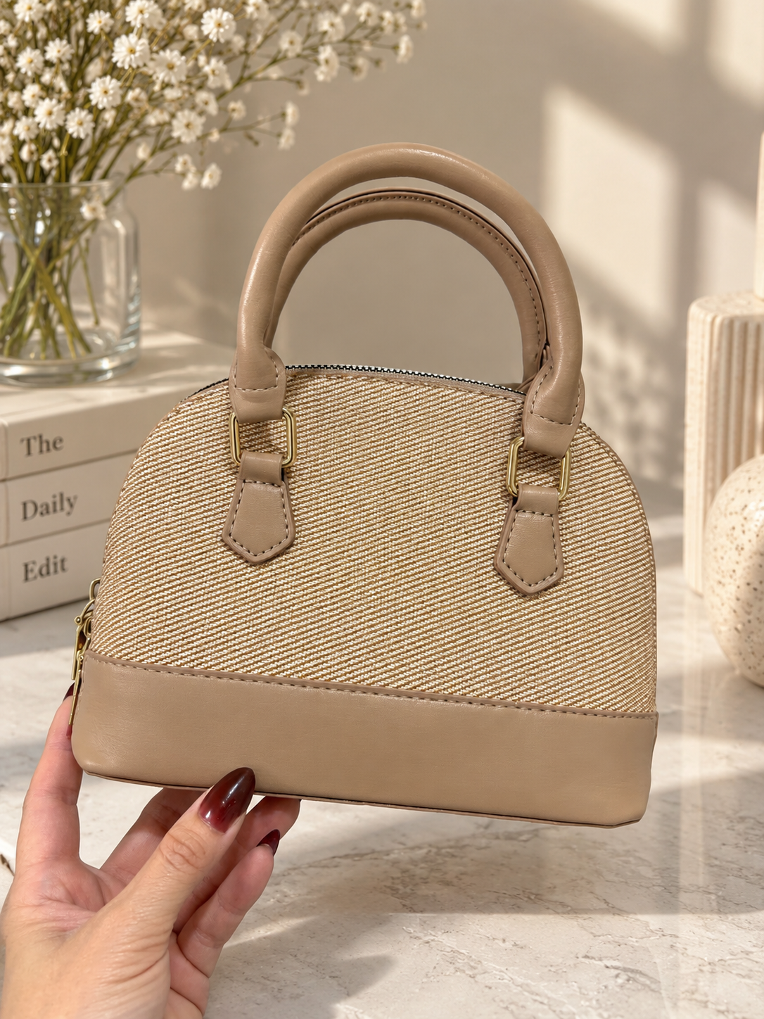 Dome Tan Crossbody Bag