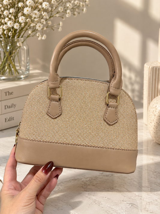 Dome Tan Crossbody Bag