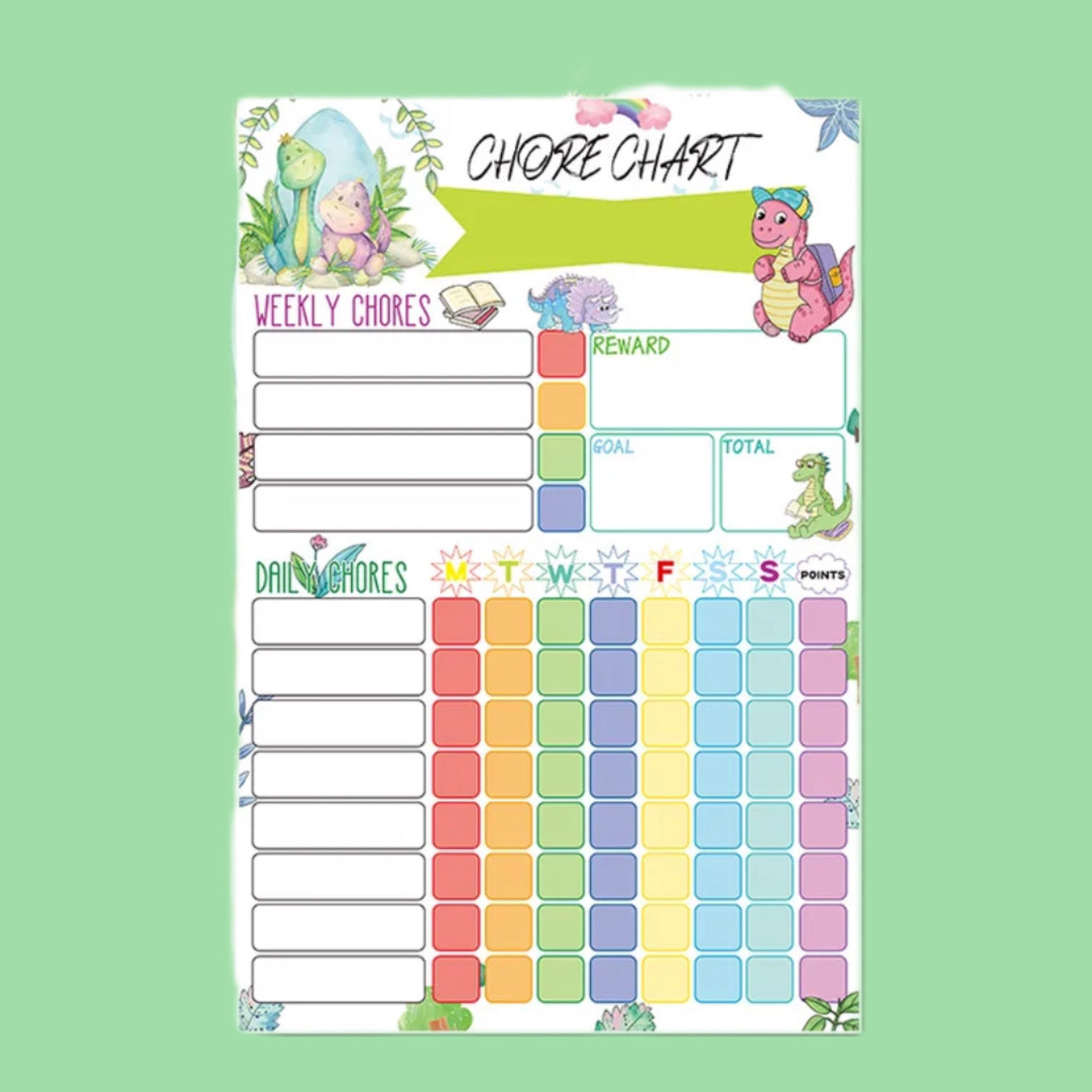 Dry Erase Chore Charts  20cm x 30 cm ( 4 Styles available )