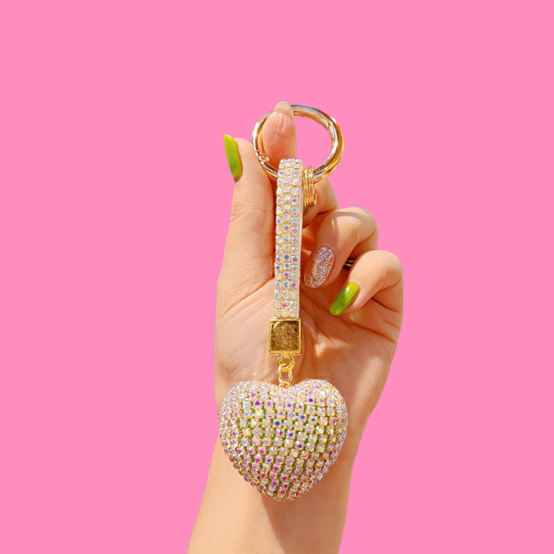 Crystal Heart Bag Charms ( 6 Colors )