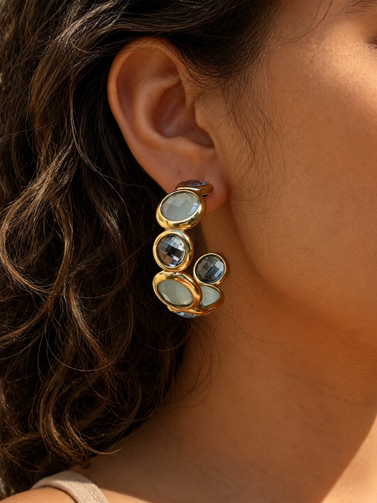 Amelia Crystal Statement Hoop Earrings