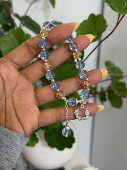 New Blue Theme Charm Beaded Bracelet