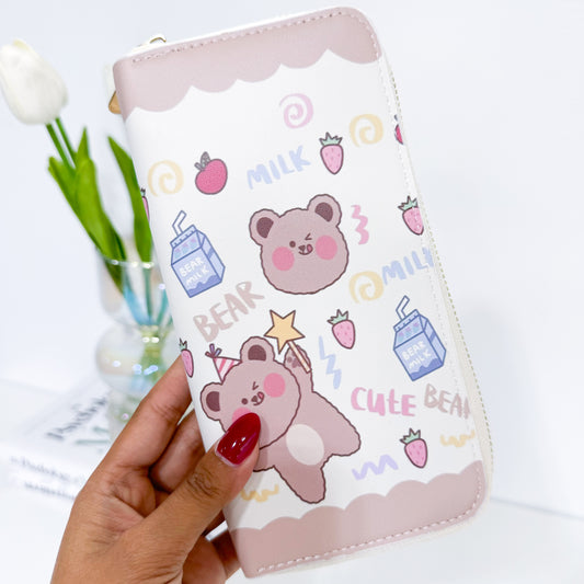 Milk Bear Long Wallet