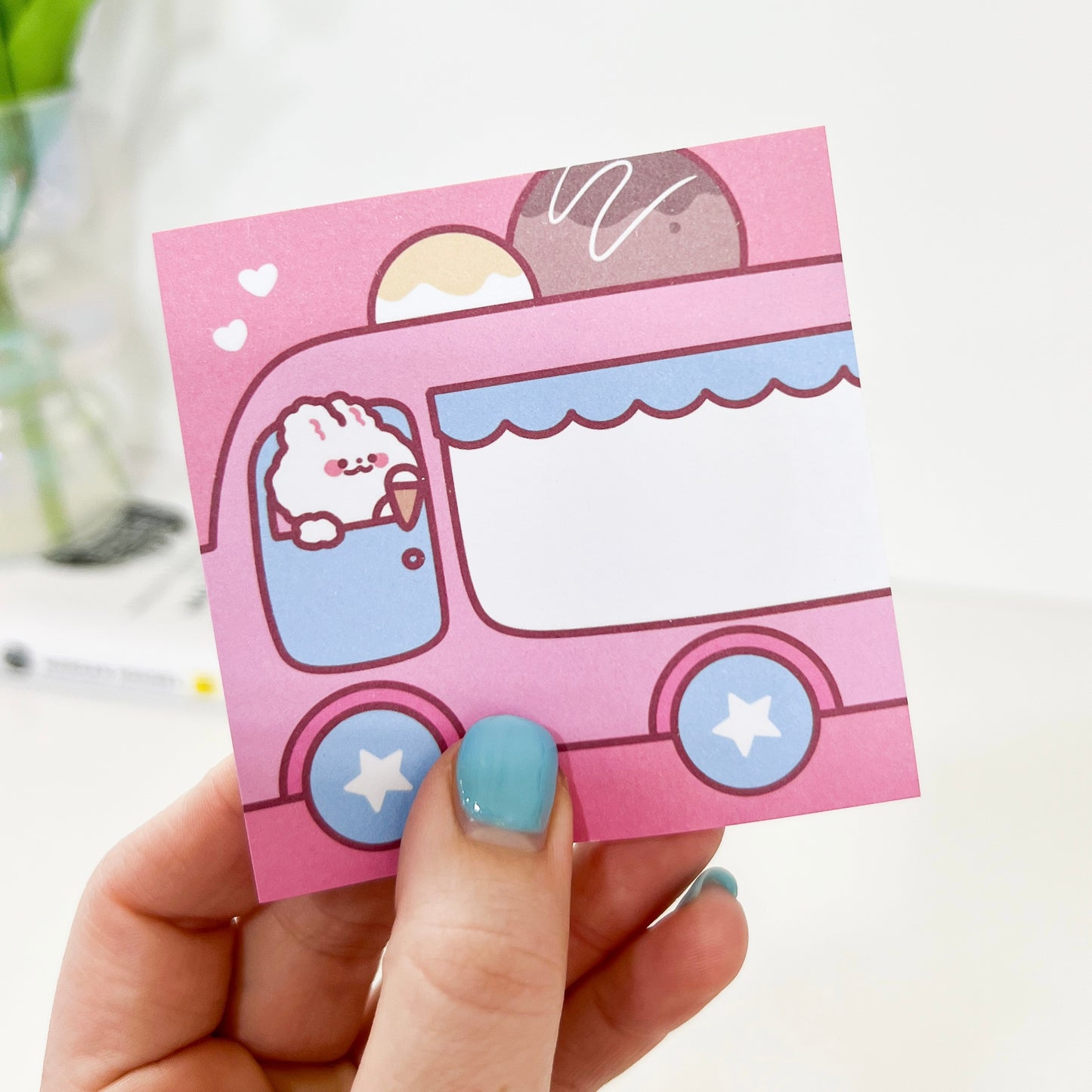 Ice Cream Truck Bunny  Memo Pad