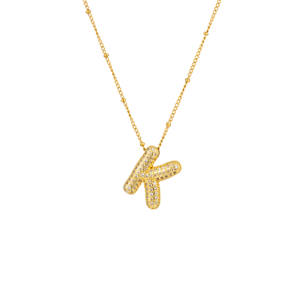 Paved Initial Necklace - Tarnished Resistant