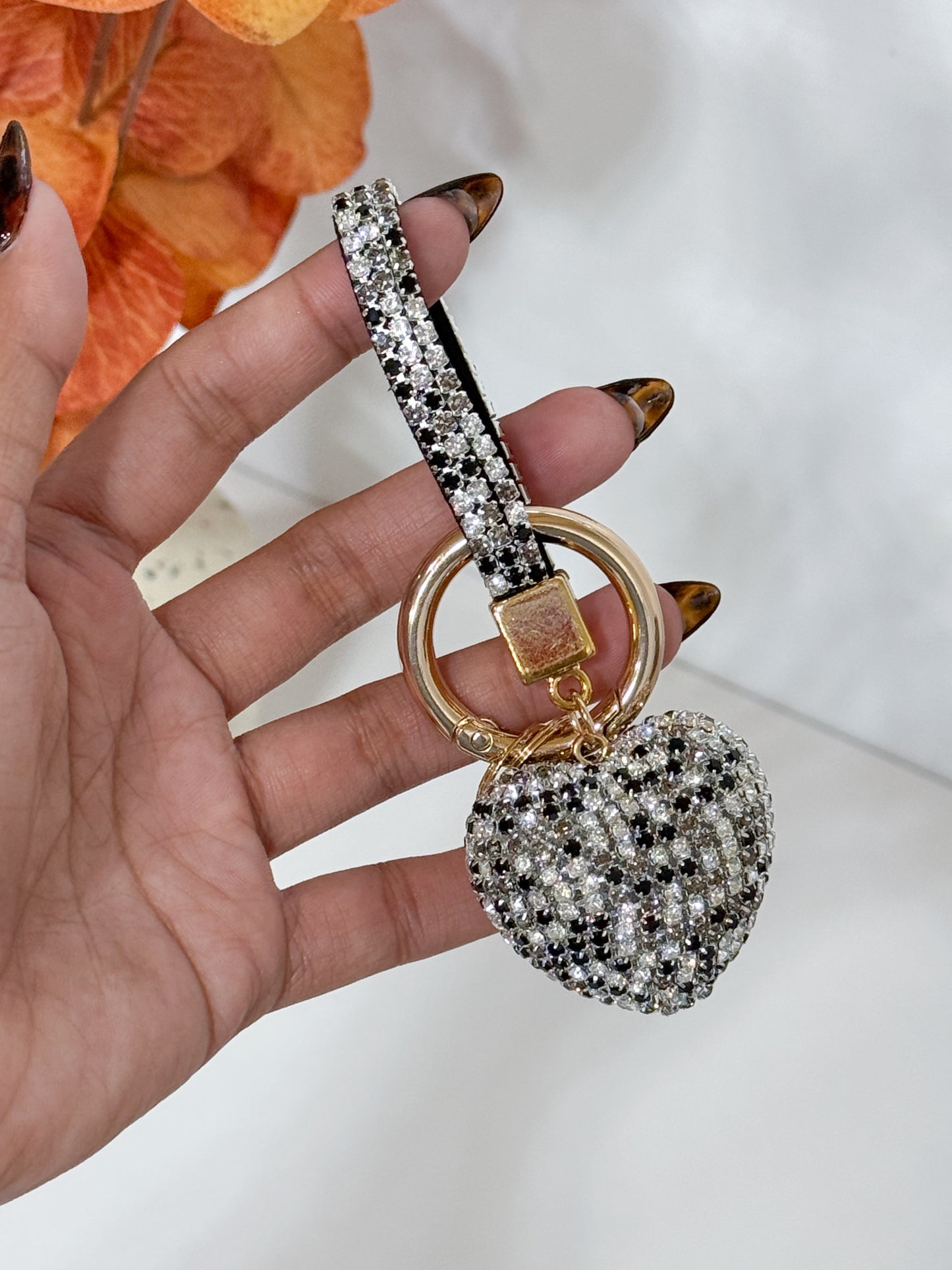 Crystal Heart Bag Charms ( 6 Colors )