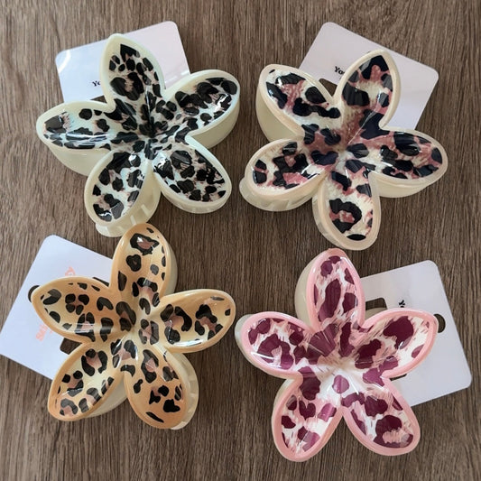 Leopard Hair Claw Clips