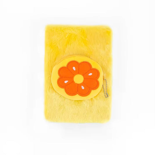 Orange  2-in-1 Plush Notebook ( Detachable coin purse )